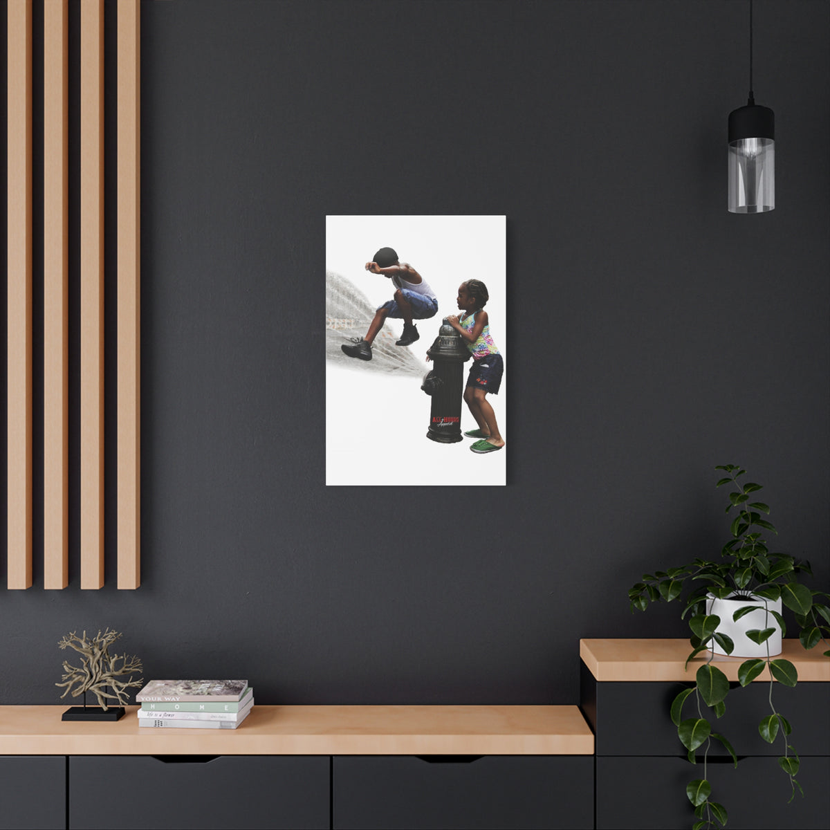 Fire Hydrant Fun Matte Canvas Print