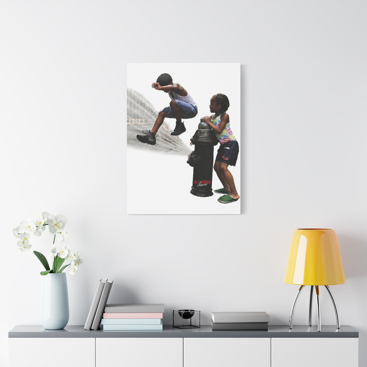 Fire Hydrant Fun Matte Canvas Print
