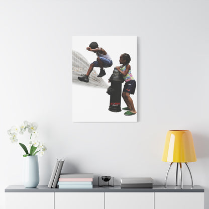 Fire Hydrant Fun Matte Canvas Print