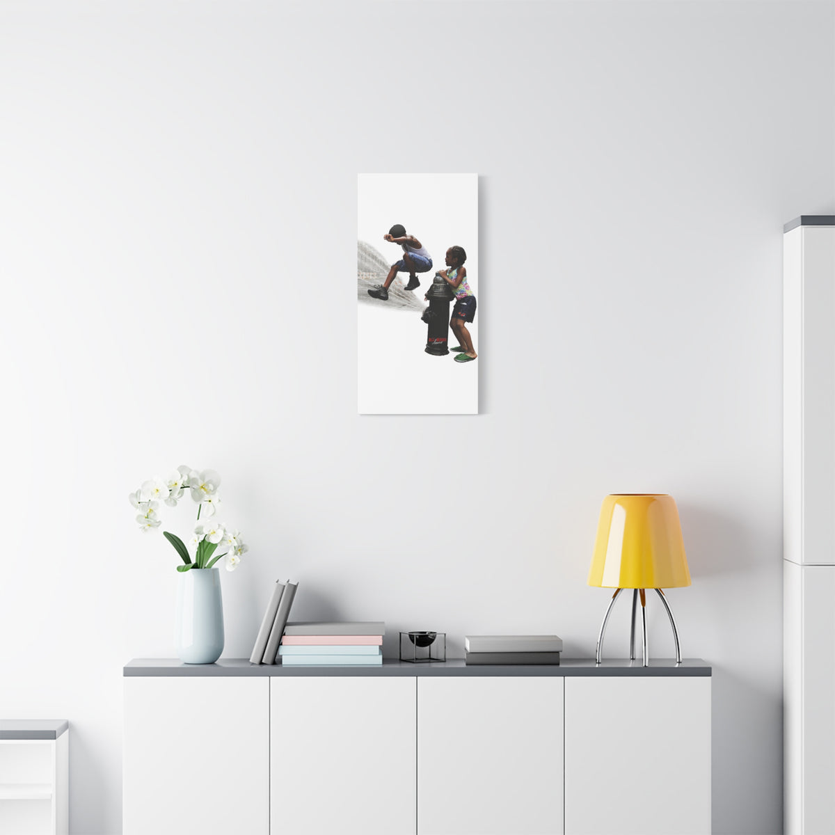 Fire Hydrant Fun Matte Canvas Print
