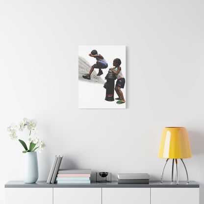 Fire Hydrant Fun Matte Canvas Print