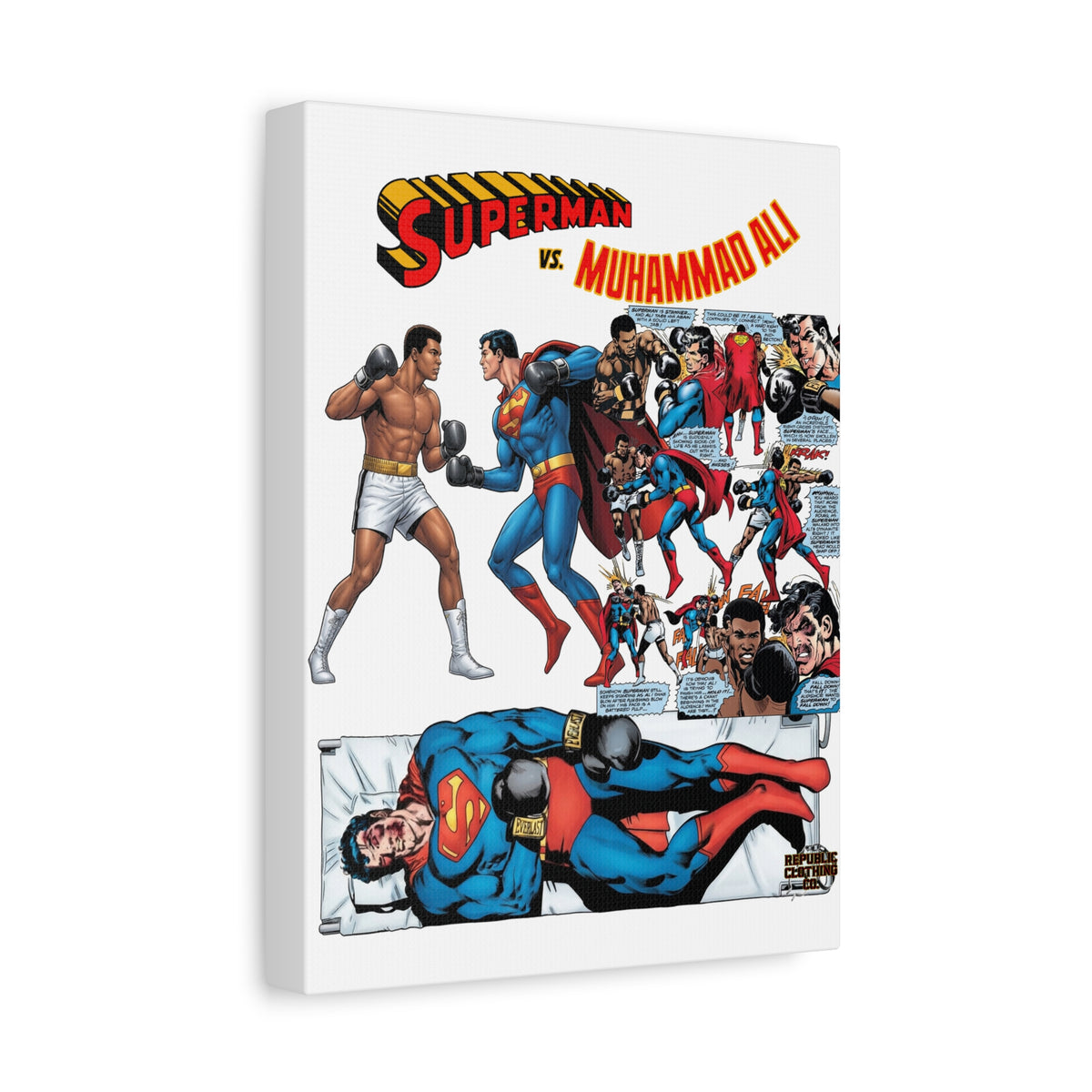 Superman vs. Muhammad Ali Matte Canvas, 1.25"