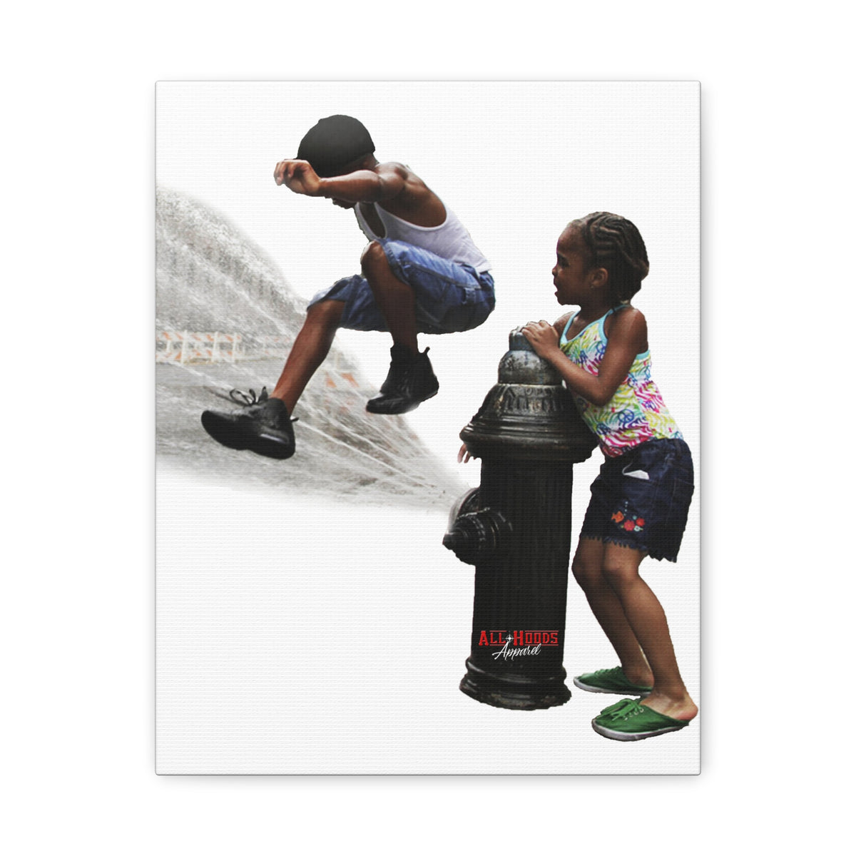 Fire Hydrant Fun Matte Canvas Print