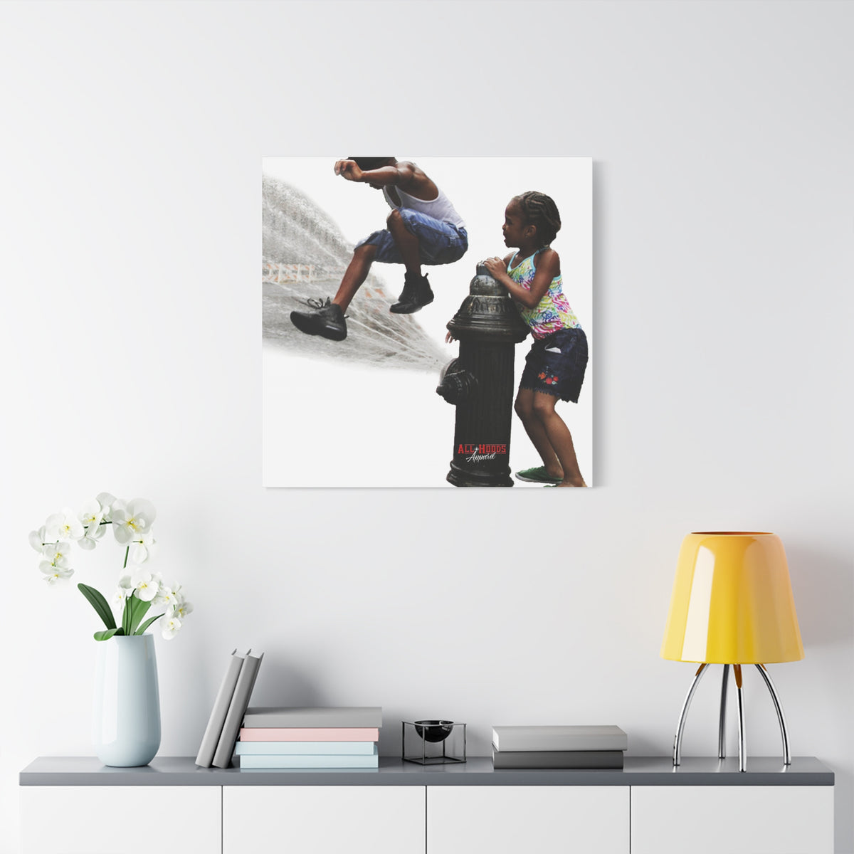 Fire Hydrant Fun Matte Canvas Print