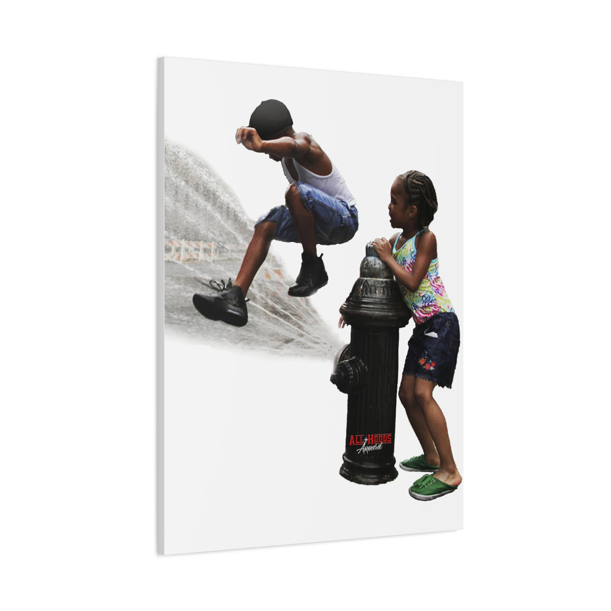Fire Hydrant Fun Matte Canvas Print