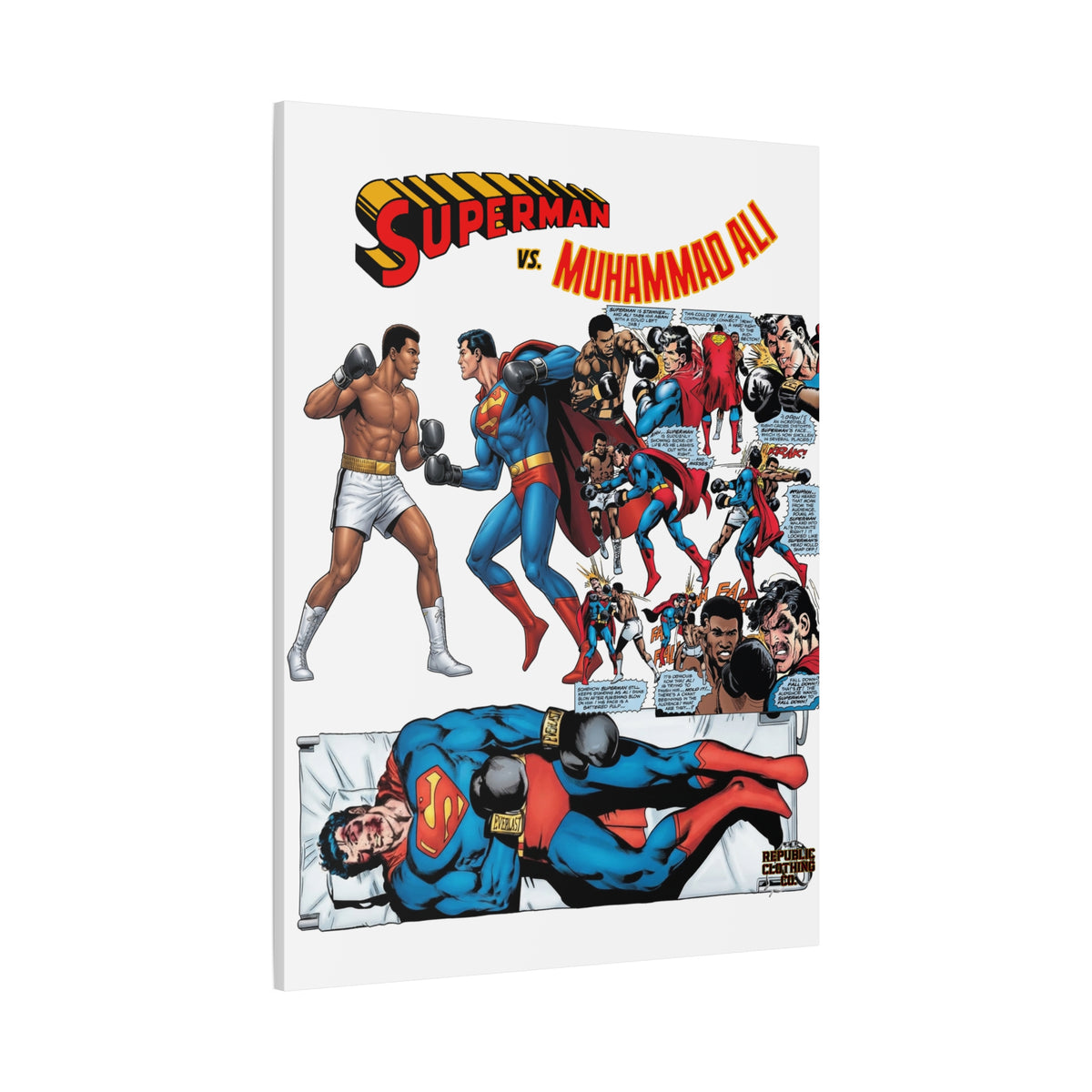 Superman vs. Muhammad Ali Matte Canvas, 1.25"