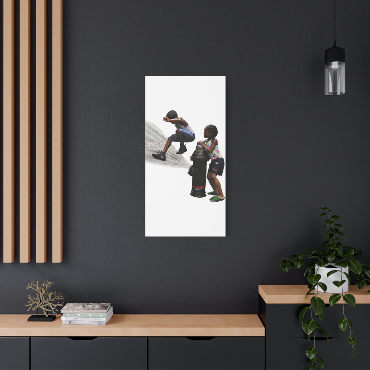 Fire Hydrant Fun Matte Canvas Print