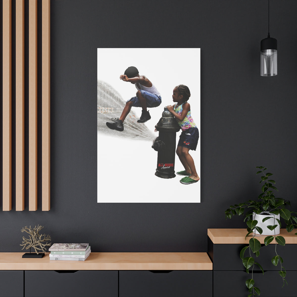 Fire Hydrant Fun Matte Canvas Print