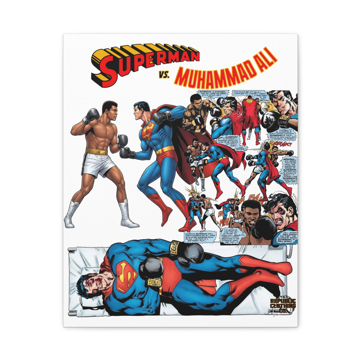 Superman vs. Muhammad Ali Matte Canvas, 1.25"