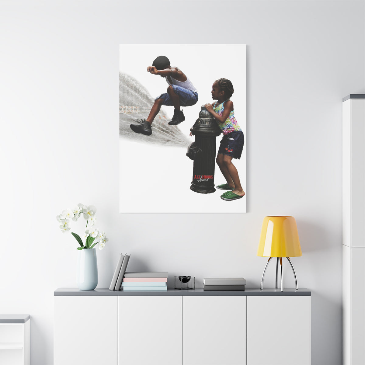 Fire Hydrant Fun Matte Canvas Print