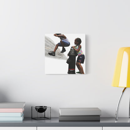 Fire Hydrant Fun Matte Canvas Print