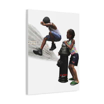 Fire Hydrant Fun Matte Canvas Print