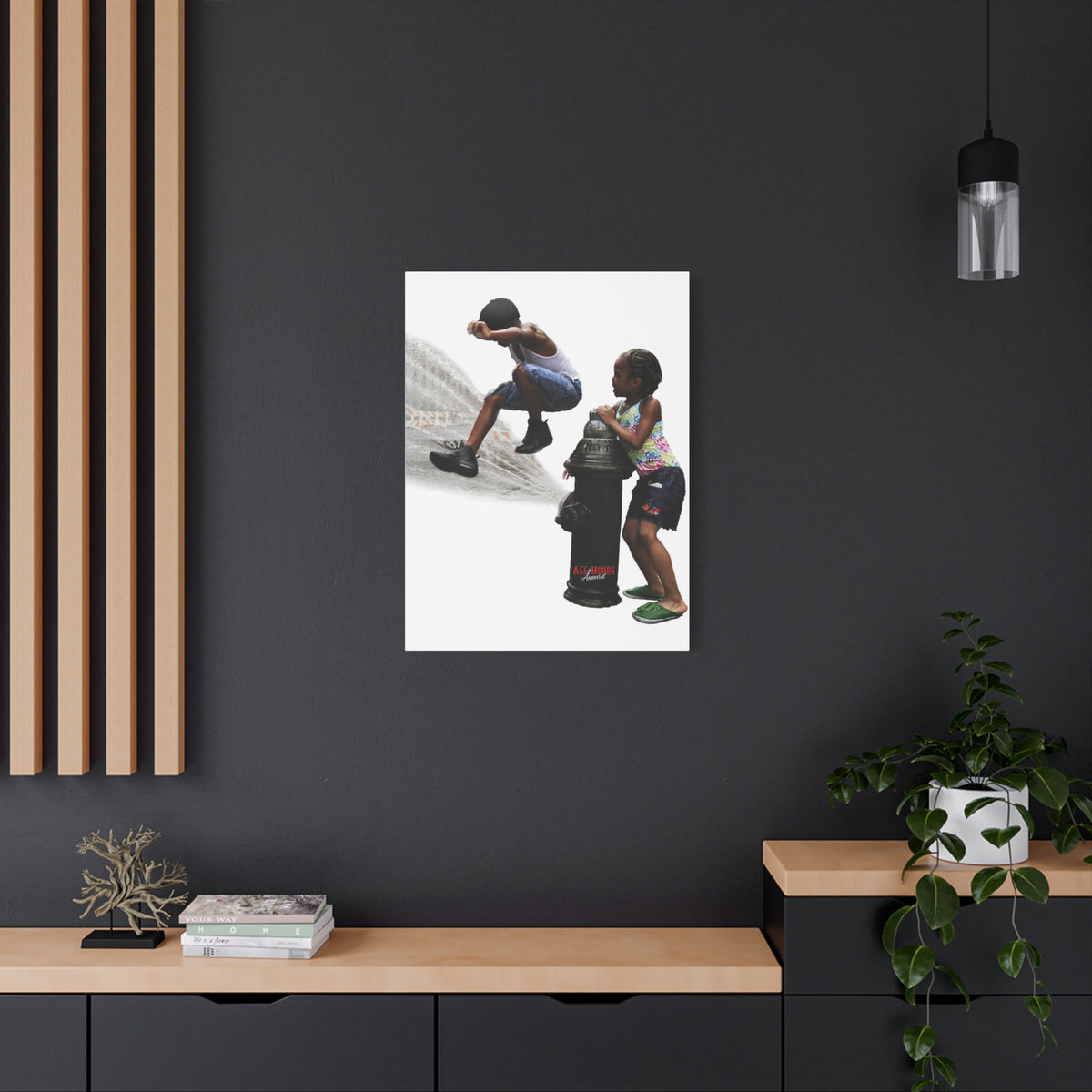 Fire Hydrant Fun Matte Canvas Print