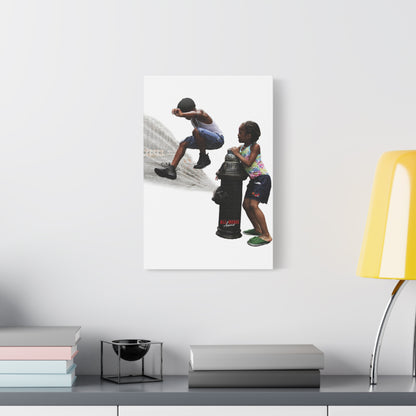 Fire Hydrant Fun Matte Canvas Print