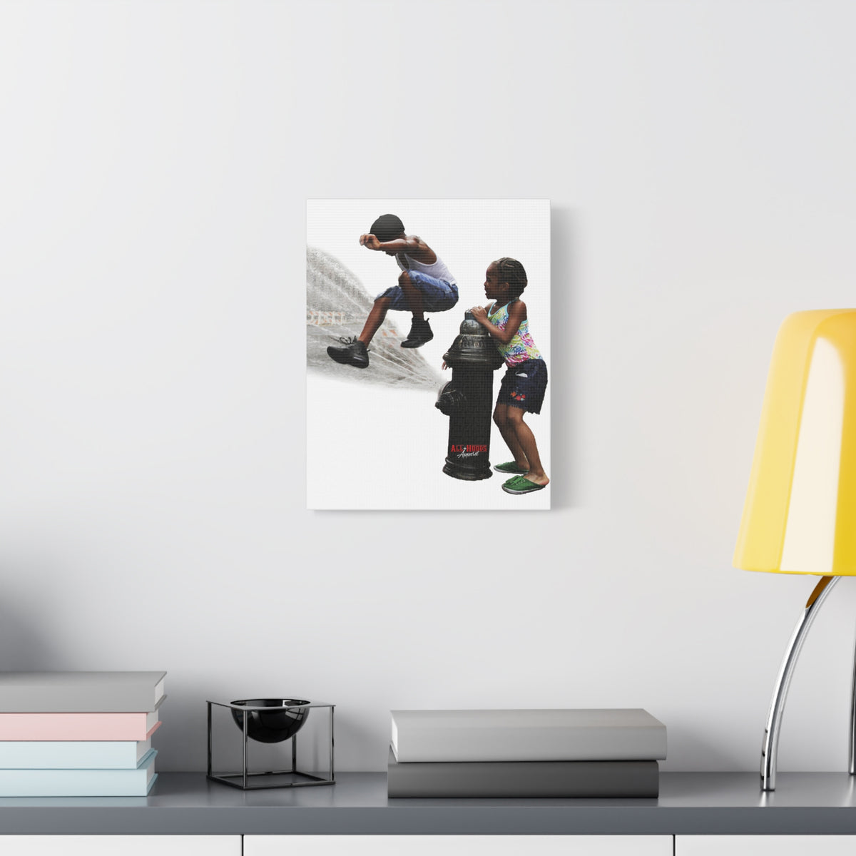 Fire Hydrant Fun Matte Canvas Print