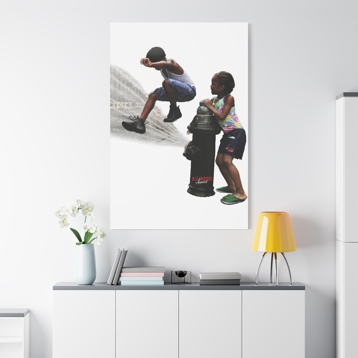 Fire Hydrant Fun Matte Canvas Print