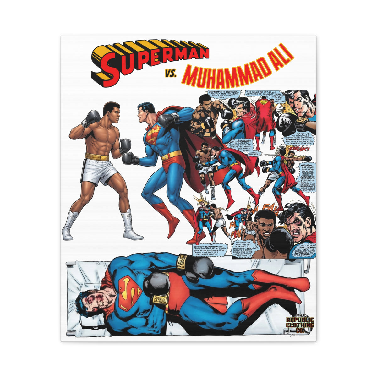 Superman vs. Muhammad Ali Matte Canvas, 1.25"