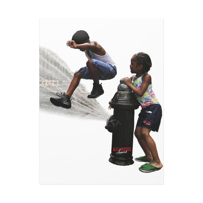 Fire Hydrant Fun Matte Canvas Print