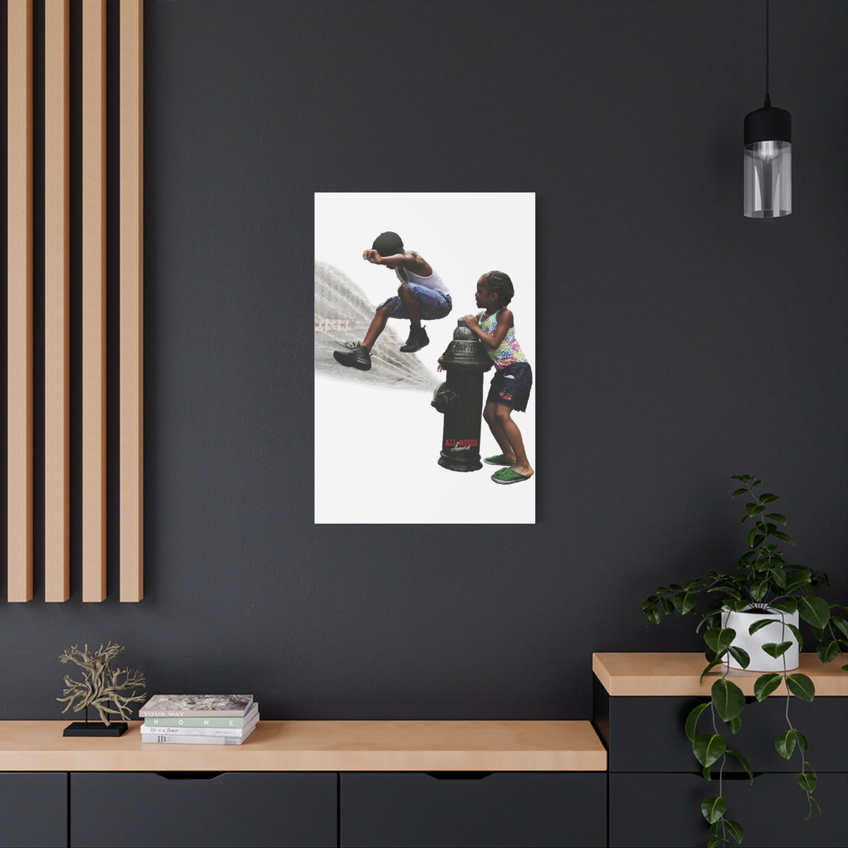 Fire Hydrant Fun Matte Canvas Print