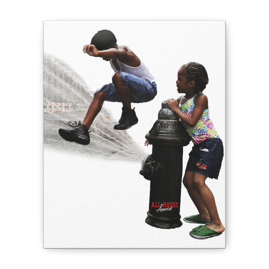 Fire Hydrant Fun Matte Canvas Print